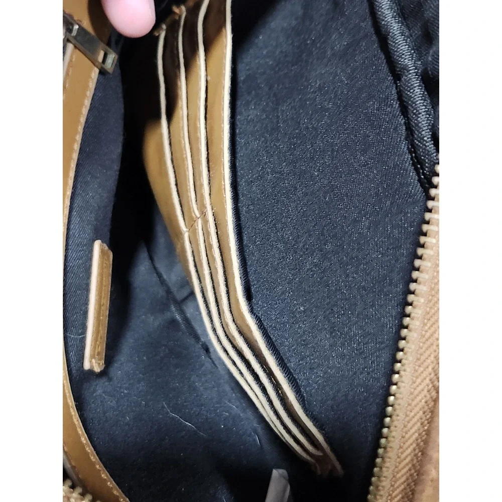 Bearpaw Faux Suede leather Sherpa fur Trim Crossbody Camera Bag - Purse